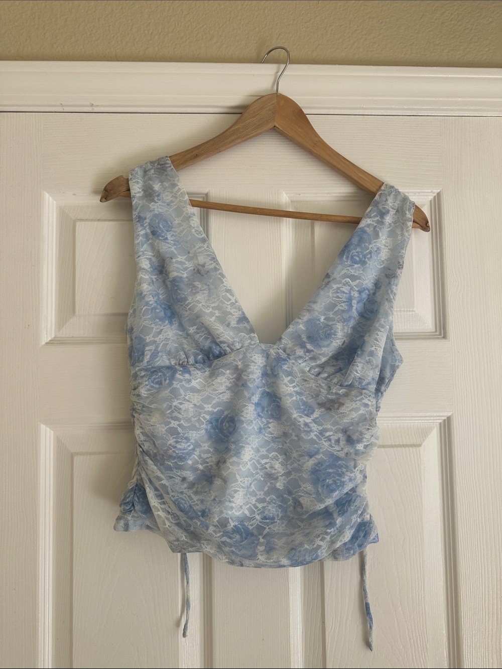 wild fable Powder Blue Floral Lace V-Neck Camisole
